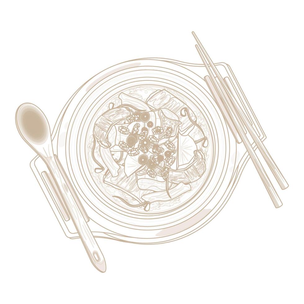 Illustration Logo Line art Haejjanguk Korean Hangover Soup vector