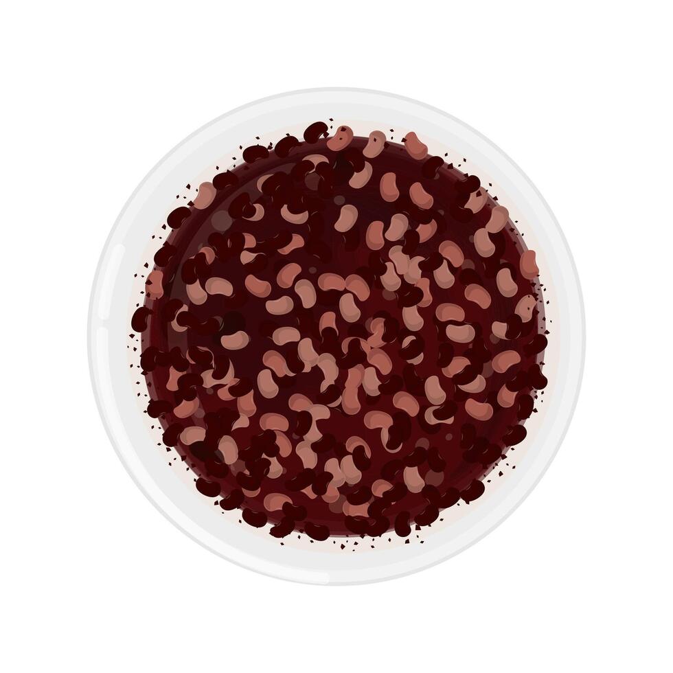 Illustration Logo Clipart Top View Pat Sirutteok or Korean Layered Rice Cake with Red Beans vector