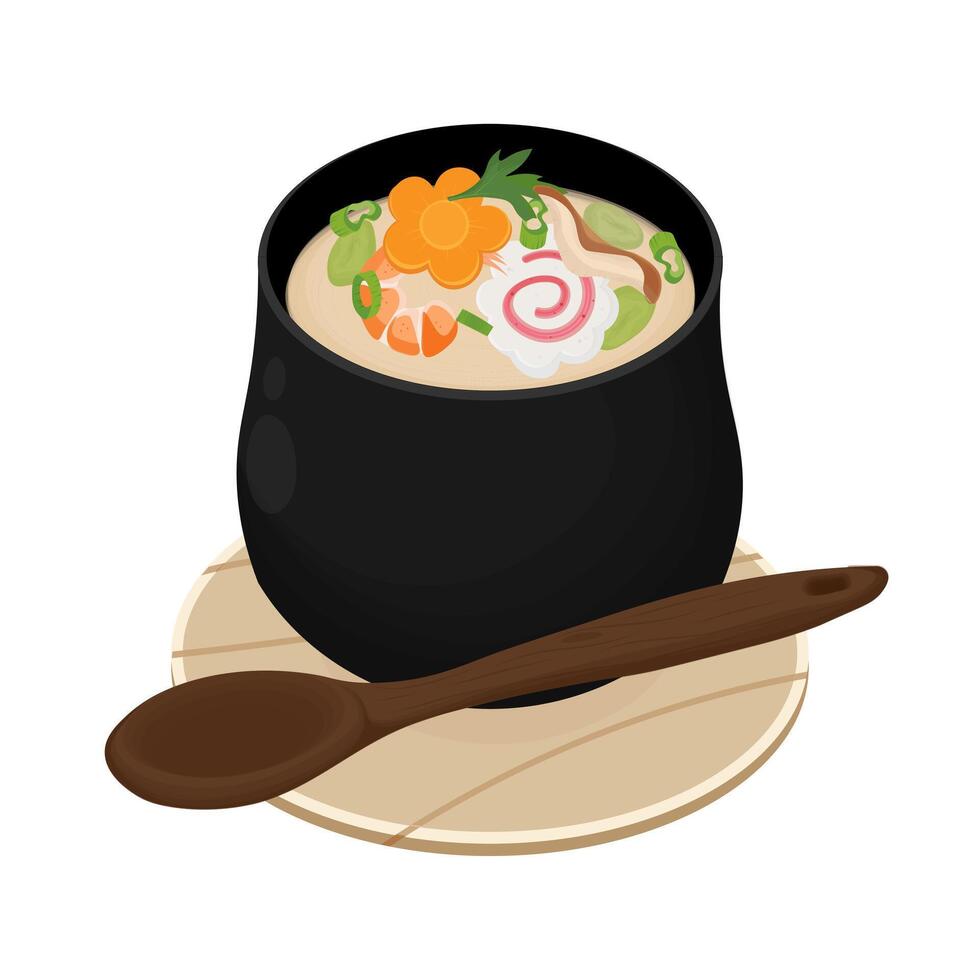 Illustration Logo Clipart Delicious Silky Chawanmushi Japanese steamed egg custard vector