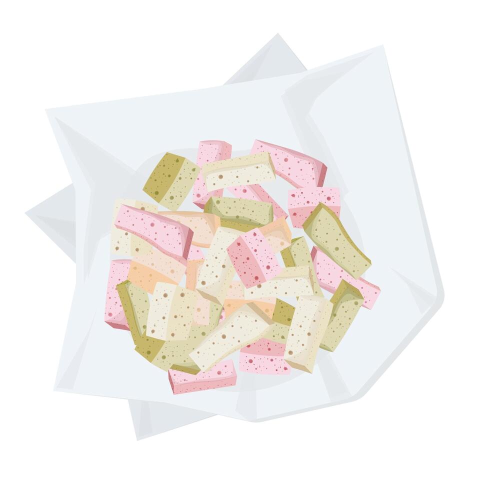 Illustration Logo Clipart Top View Korean Traditional Candy Yeot vector