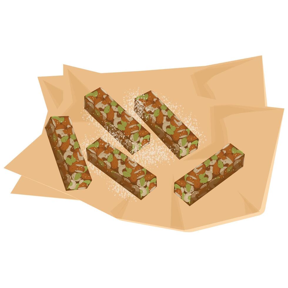 Illustration Logo Clipart Korean Traditional Crunchy Nut Candy Yeot gangjeong vector