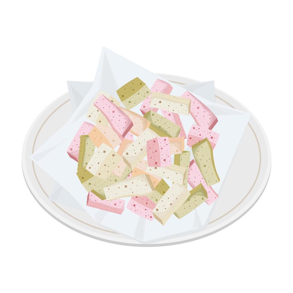 Illustration Logo Clipart Korean Traditional Candy Yeot on a Plate vector