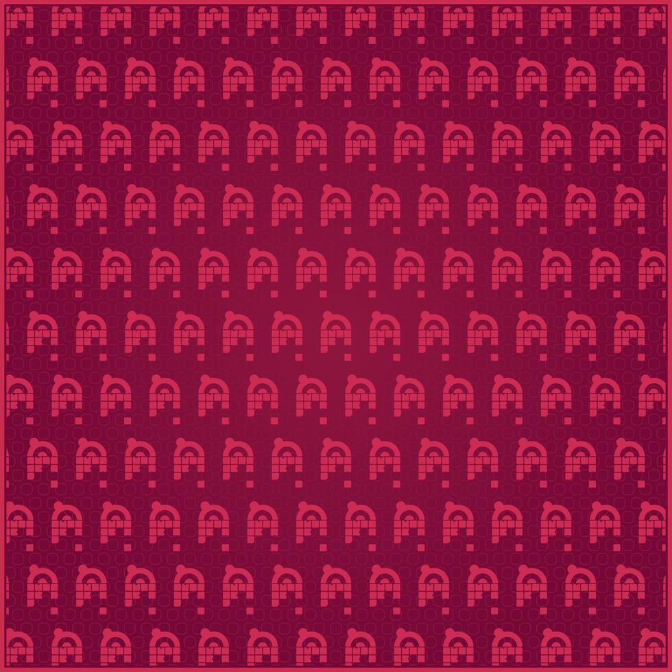 abstract pattern of square and cirlce ornament with lovely pink and red gradient vector