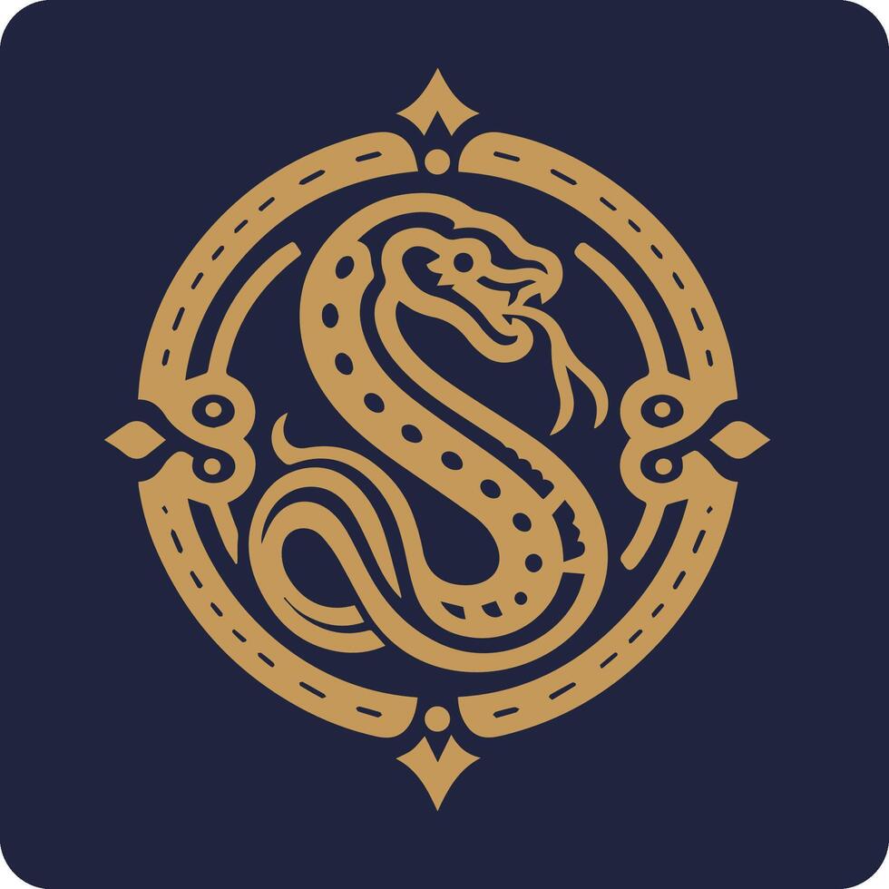 Logo snake simple and elegant vector
