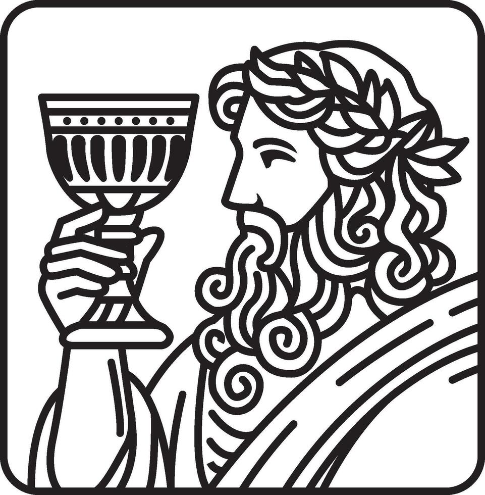 Illustration zeus with style monochrome vector