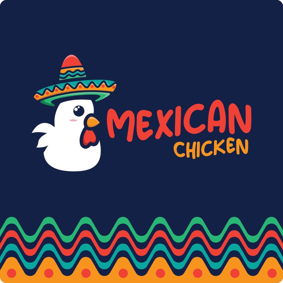 brand fried chicken mexican vector
