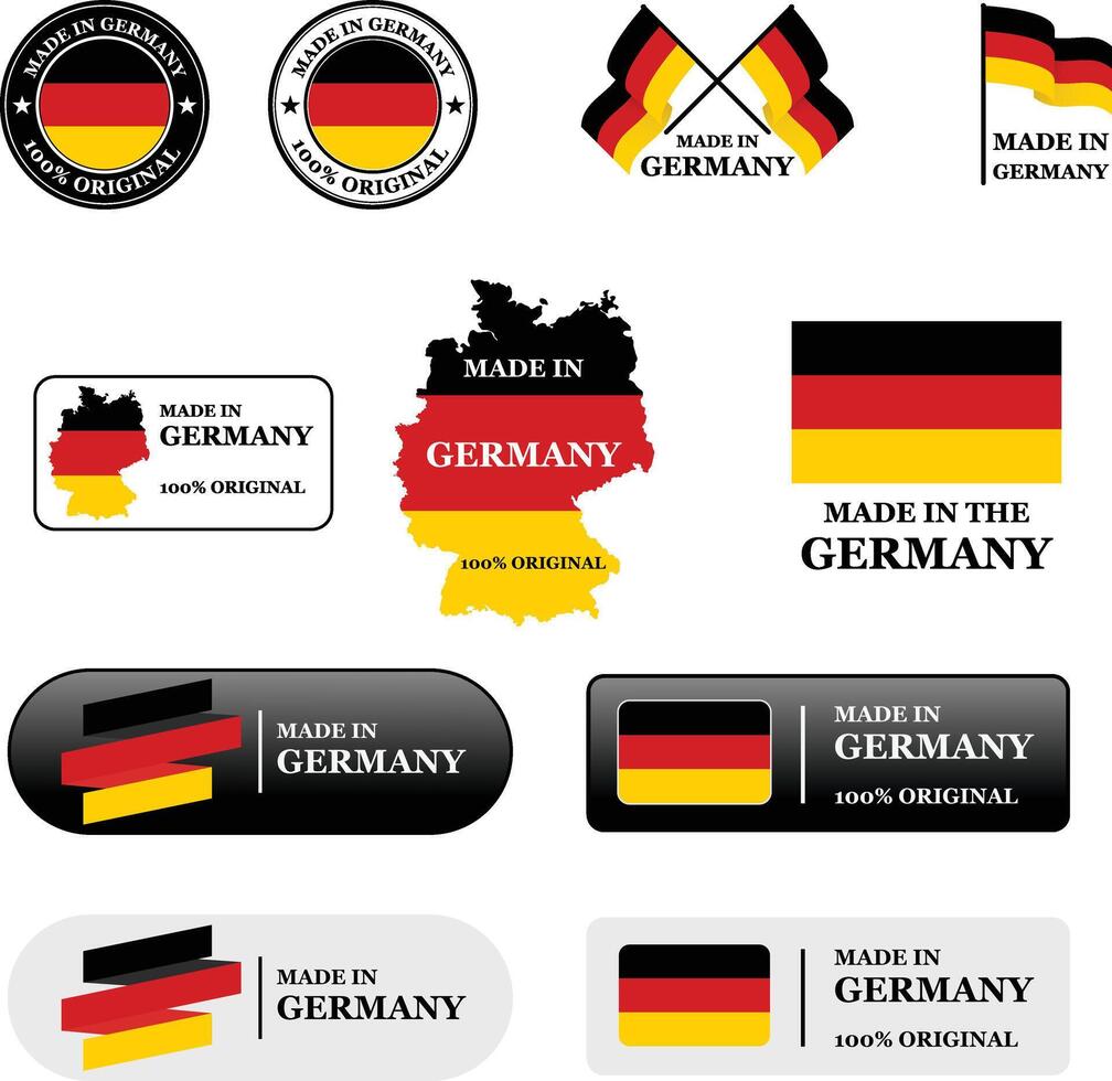 Set of made in Germany label design vector