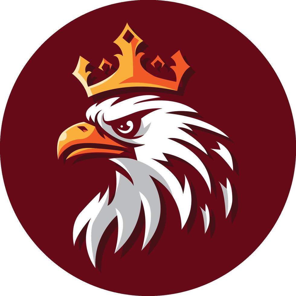 Eagle head with golden crown vector