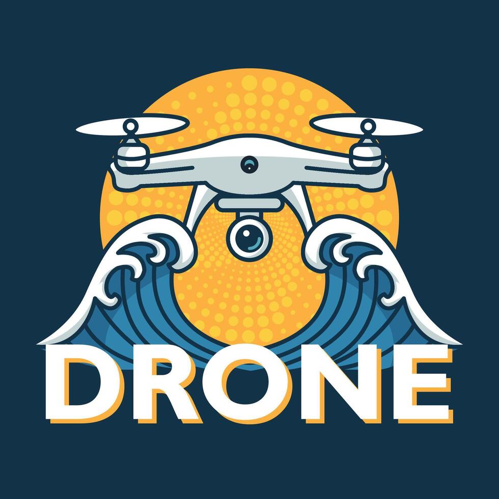 Drone illustration for a drone related company logo vector