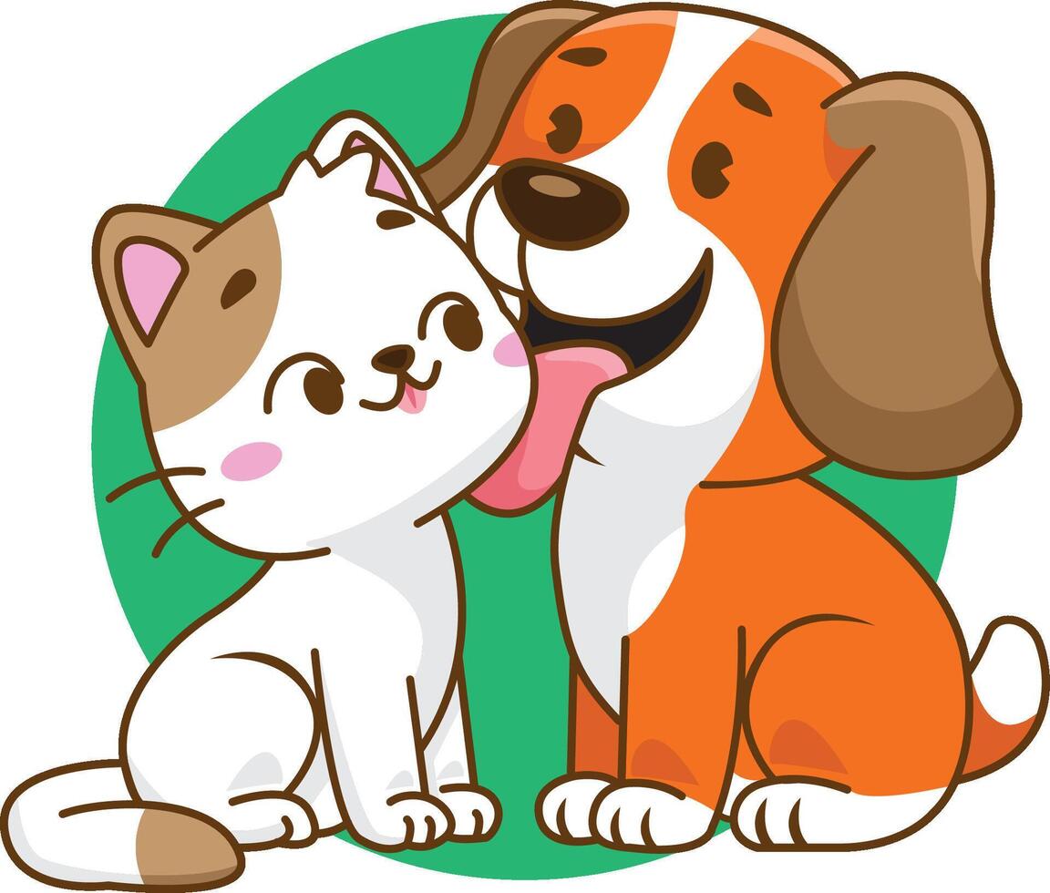 dog and cat suitable for a pet shop logo vector