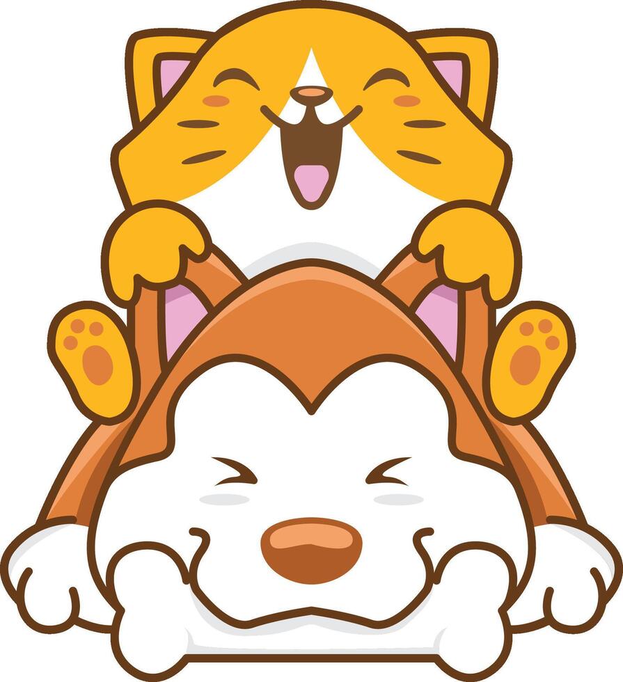 Illustration of dog and cat suitable for a pet shop logo best vector