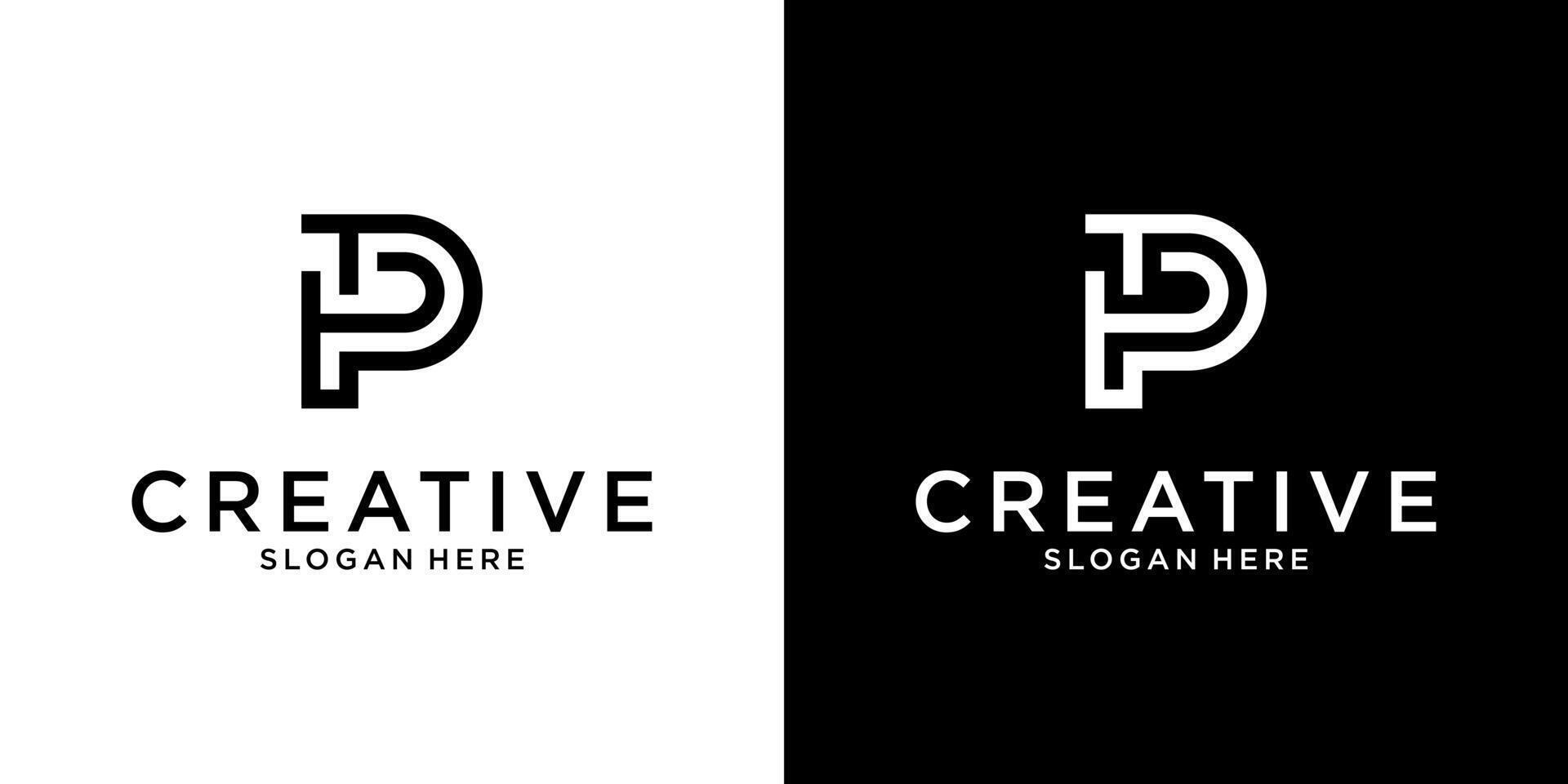 TP or PT initial letter logo design concep vector