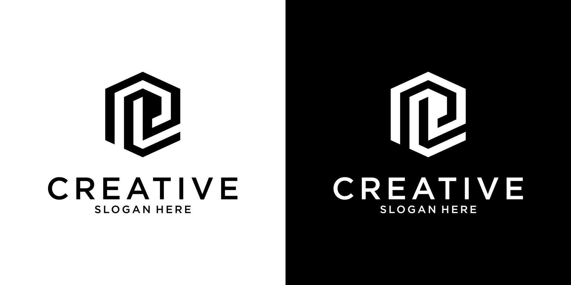 PL or LP initial letter logo design concept vector