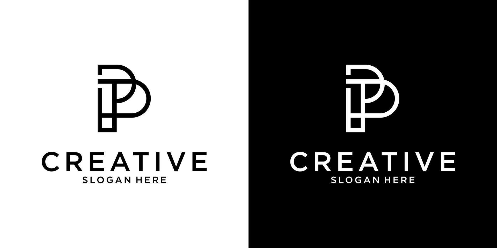 TP or PT initial letter logo design templat vector