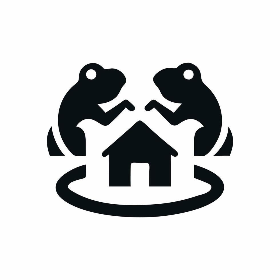 Minimal Frog and House Symbol vector