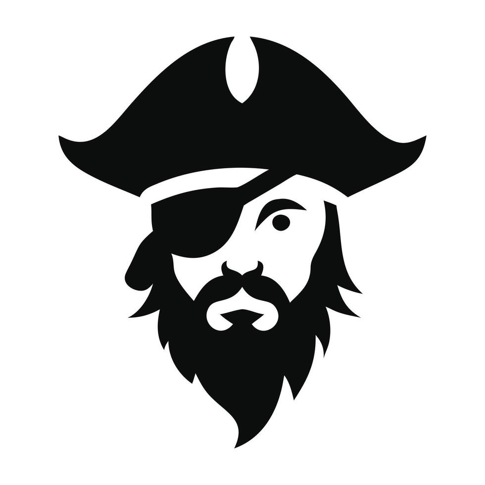 Bearded Pirate Face Cut Out Design vector
