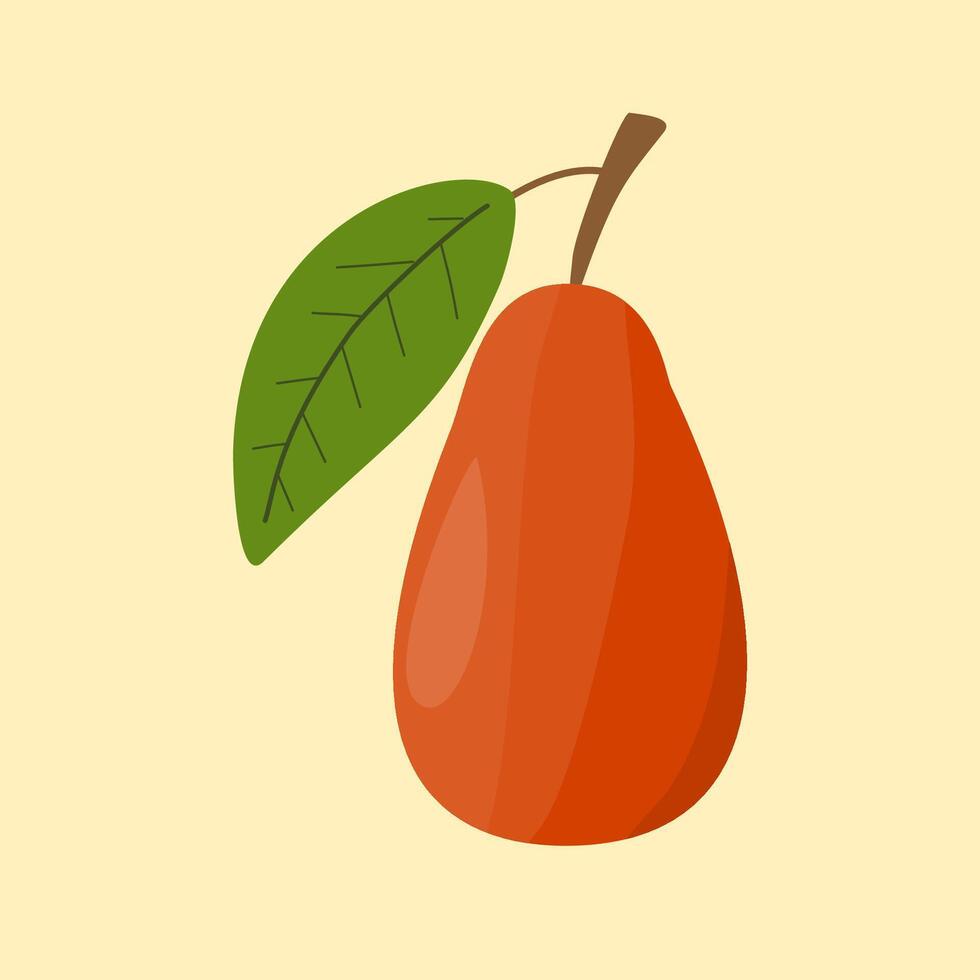 Red pear fruit illustration vector