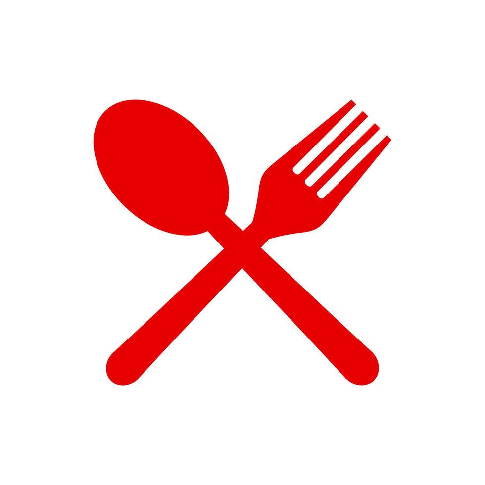 Spoon and fork icon illustration vector