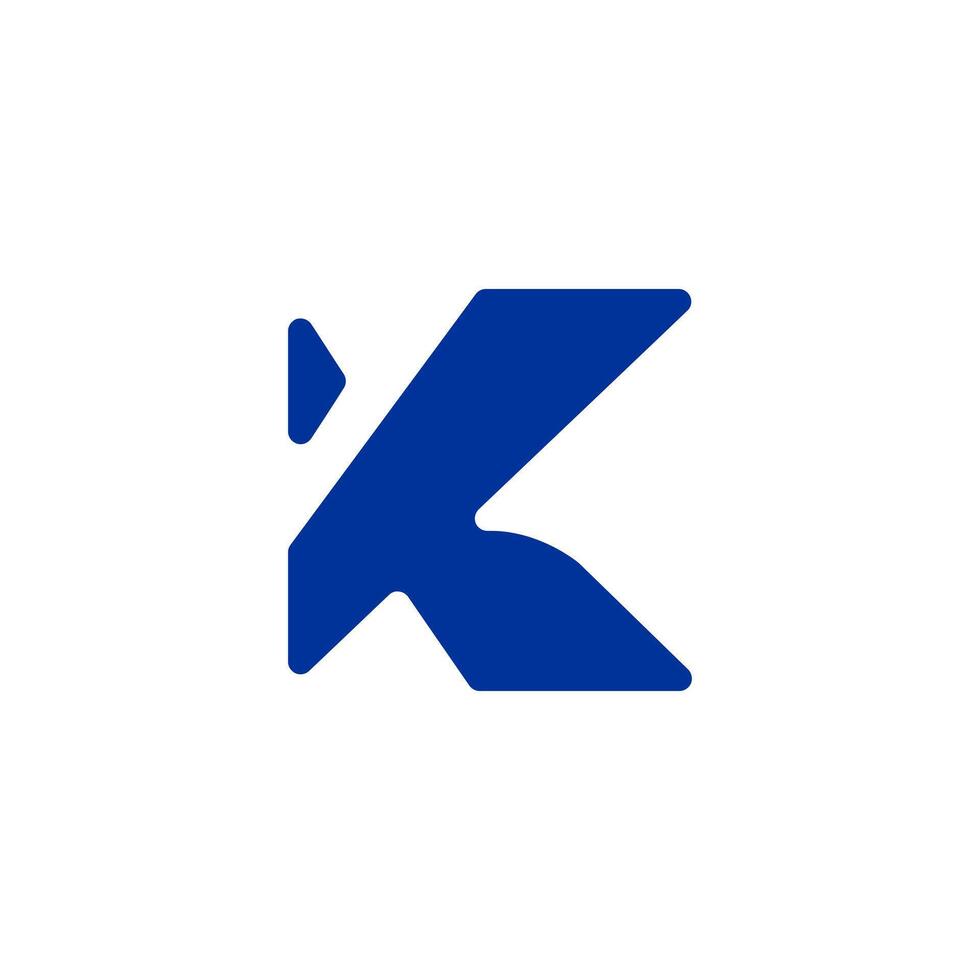 Simple letter H logo, letter K icon blue vector