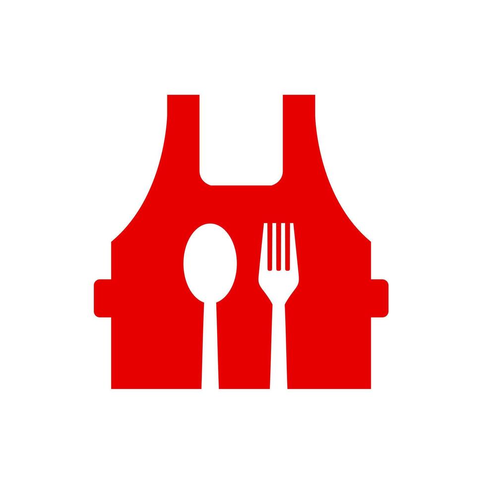 Apron icon flat illustration red vector