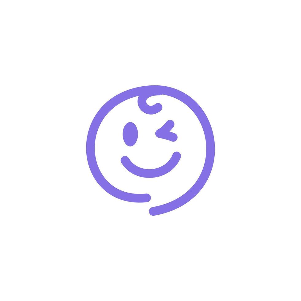 Baby logo design. symbol with line and colorful concept. fun illustration Cartoon Baby vector