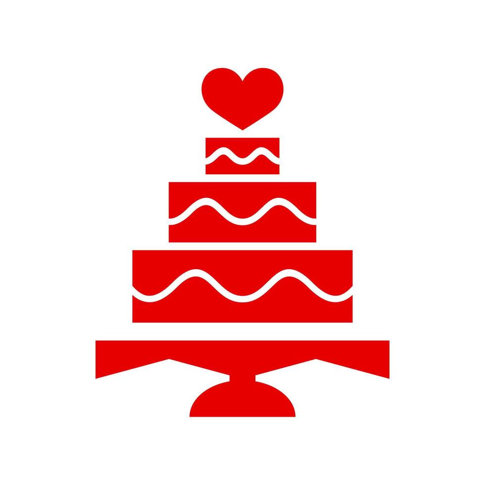 wedding cake icon simple illustration love vector