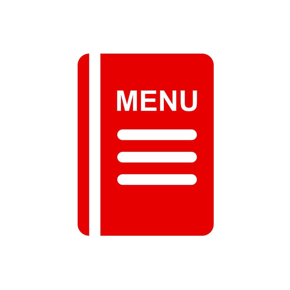 food menu card flat icon. illustration red and black.eps vector