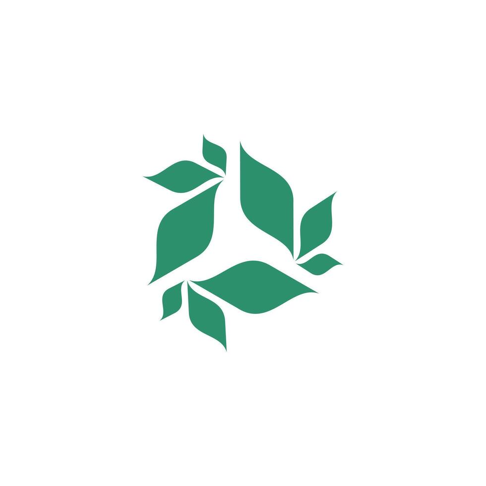 Creative Abstract Leaf Beauty Logo. leaf icon dynamic green color geometric vector