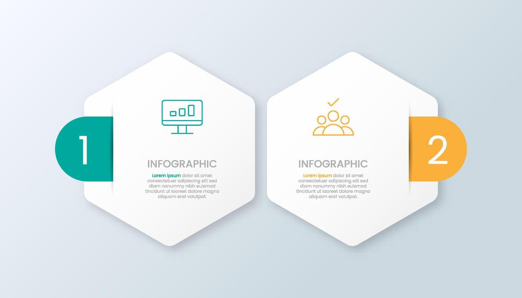 Two-Step Infographic Data Analysis and Teamwork vector