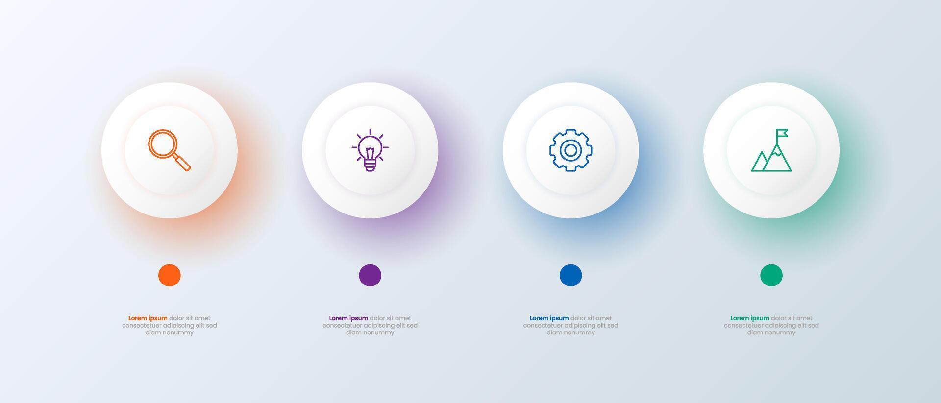 Four Step Infographic Process with Icons vector