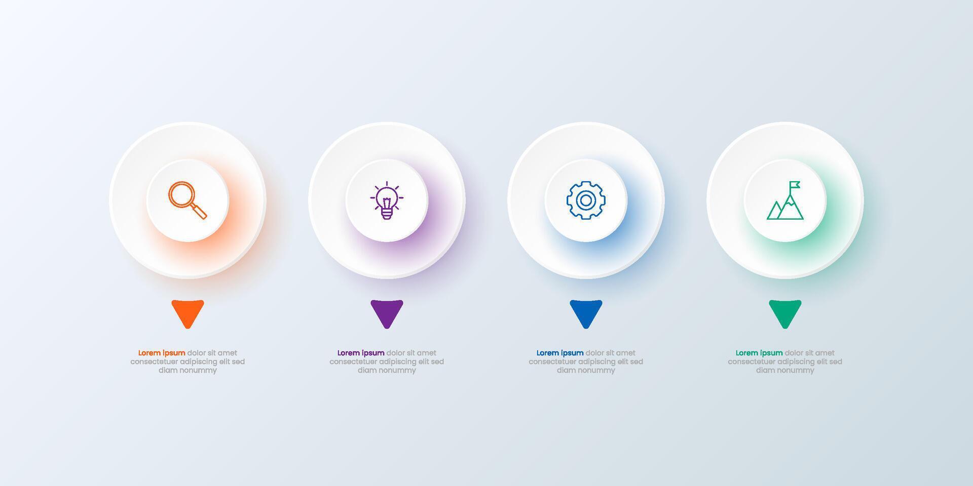 Four Step Process Infographic vector
