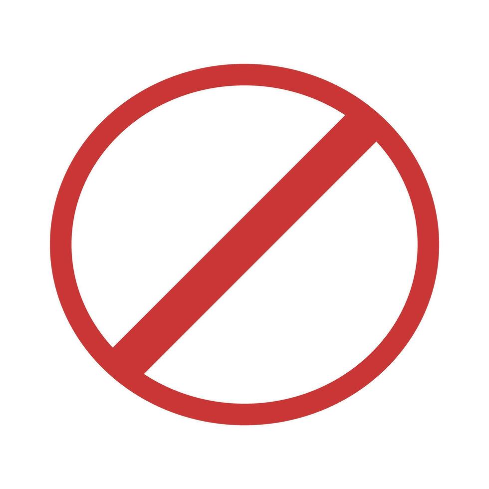 Red prohibition sign. Circle empty ban sign symbol. Red no sign vector