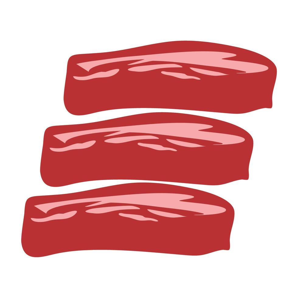 beef slices meat for Japanese food shabu shabu or yakiniku vector