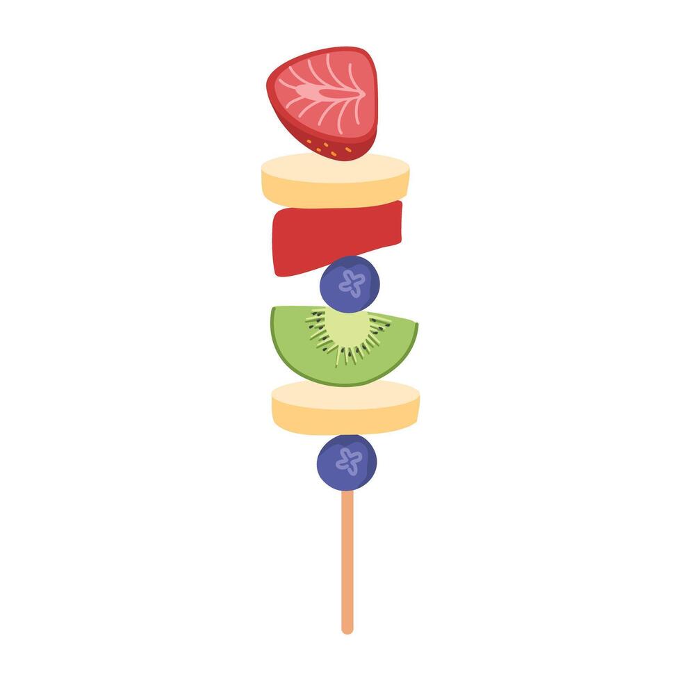 Fruit Skewers, Healthy Summer Snack health vector