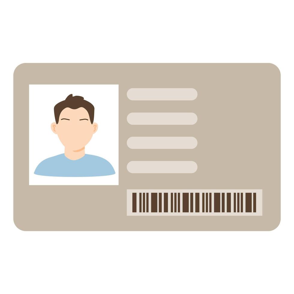 Man driver license plastic card template Id card vector