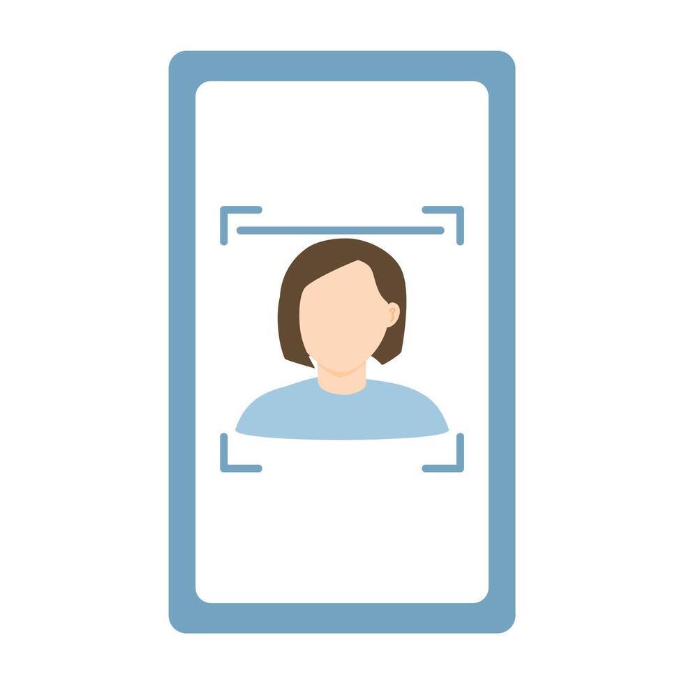 Facial Recognition in Action, Demonstrating Seamless Face ID Unlock and Advanced Security vector