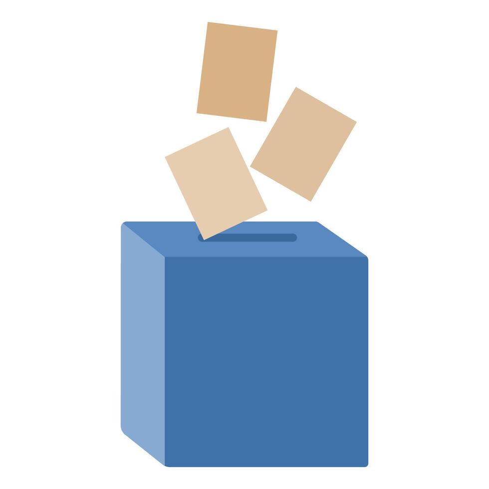 putting vote in a ballot box. Democratic elections day vector