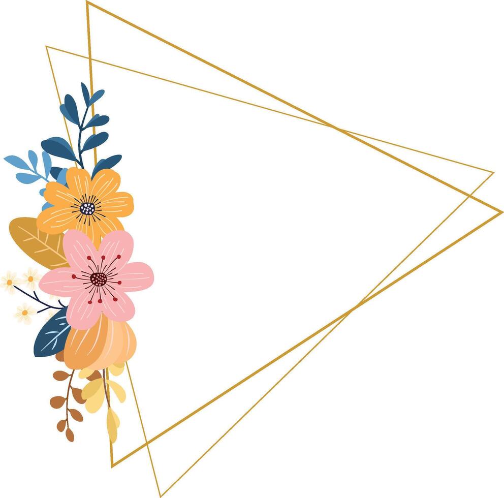 Floral design with geometric frame vector