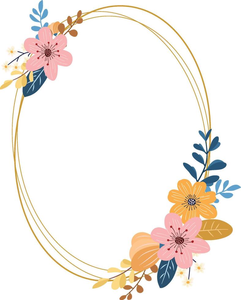 floral decorative frame design vector