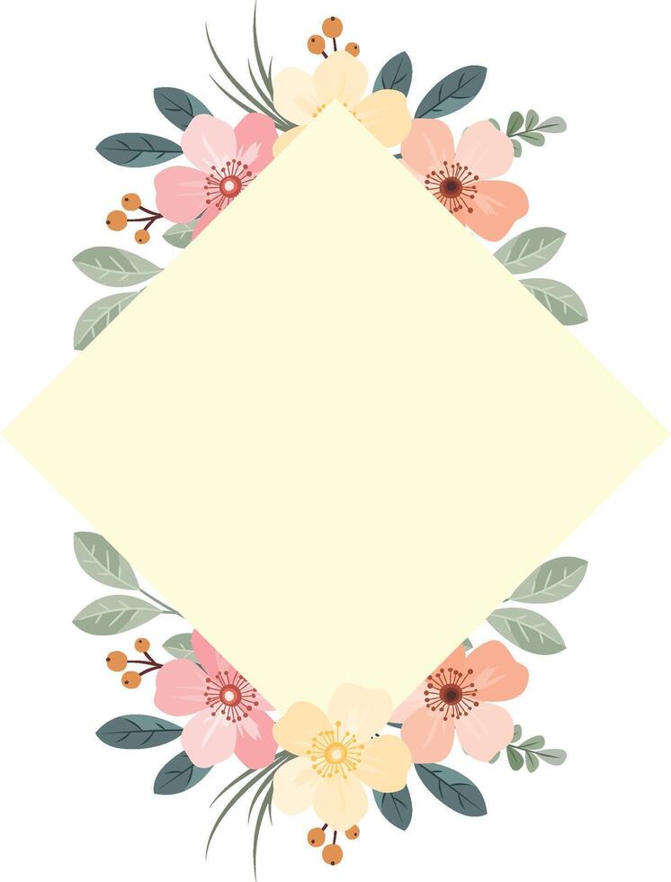 Floral frame with blank center vector