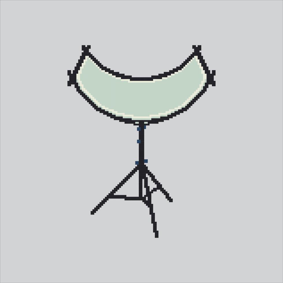 Pixel art photography reflector on stand vector