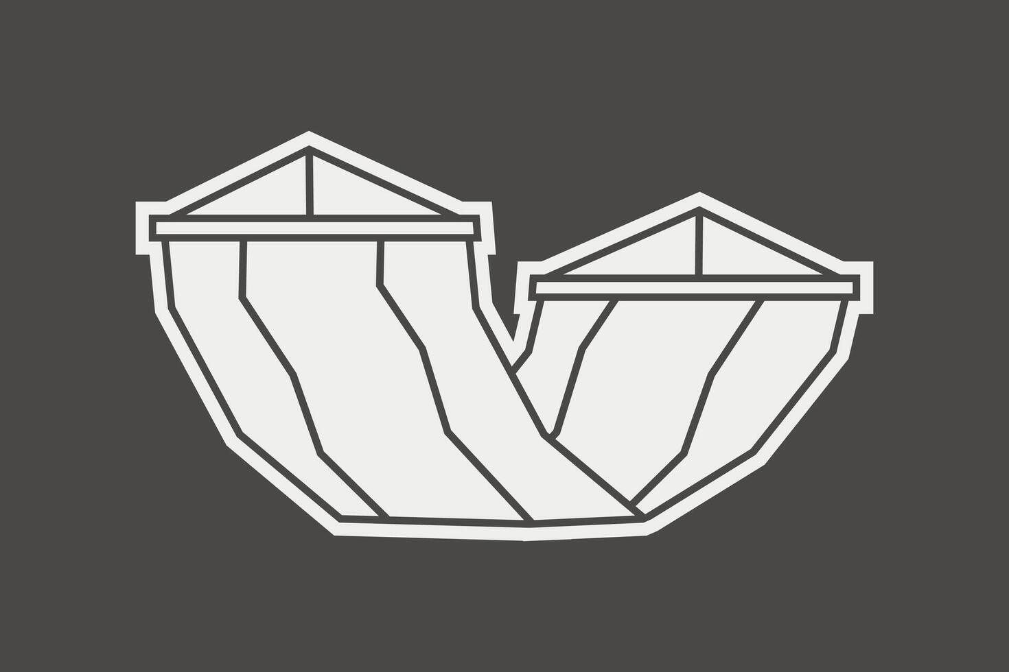 White Filled Icon in Cutout Style of Outdoor Hammock vector
