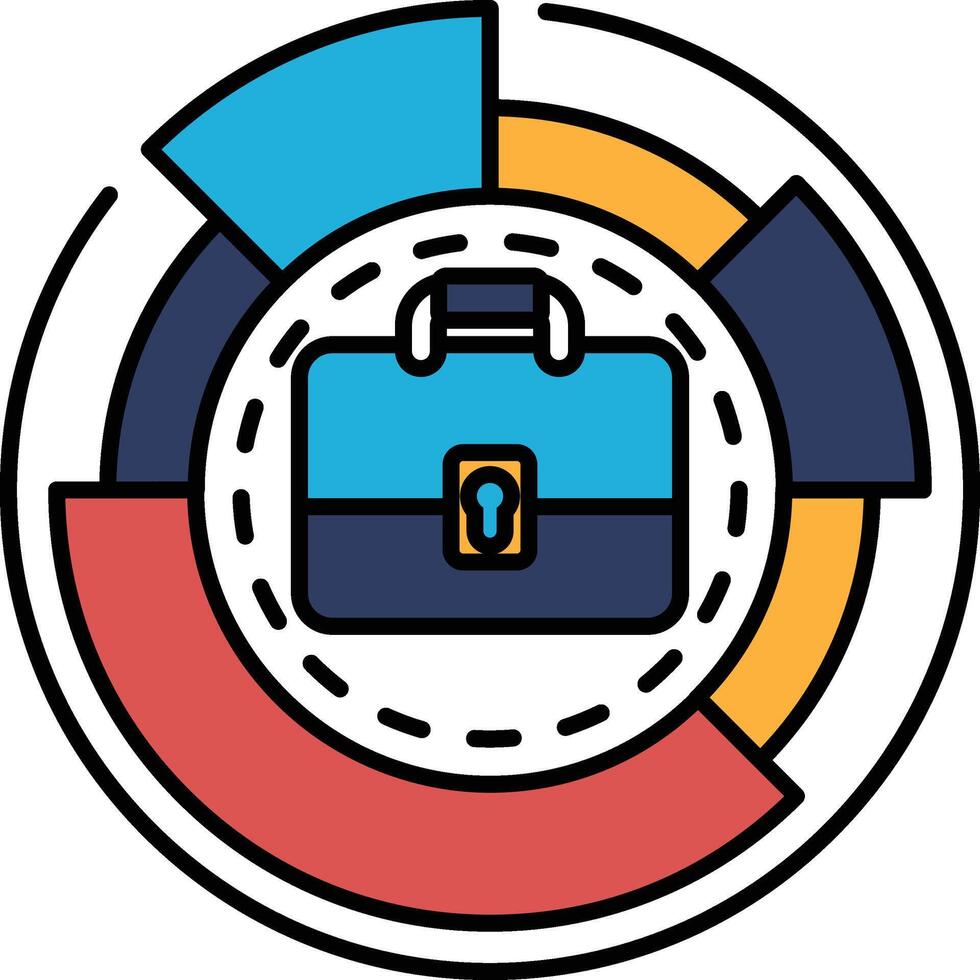 A colorful suitcase with a lock on it vector