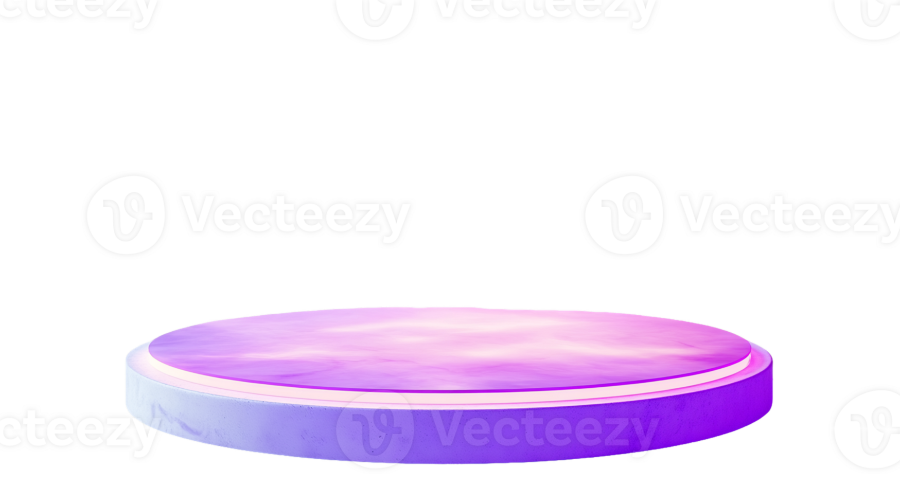 Abstract Illuminated Purple Pink Cylindrical Platform on Transparent Background png