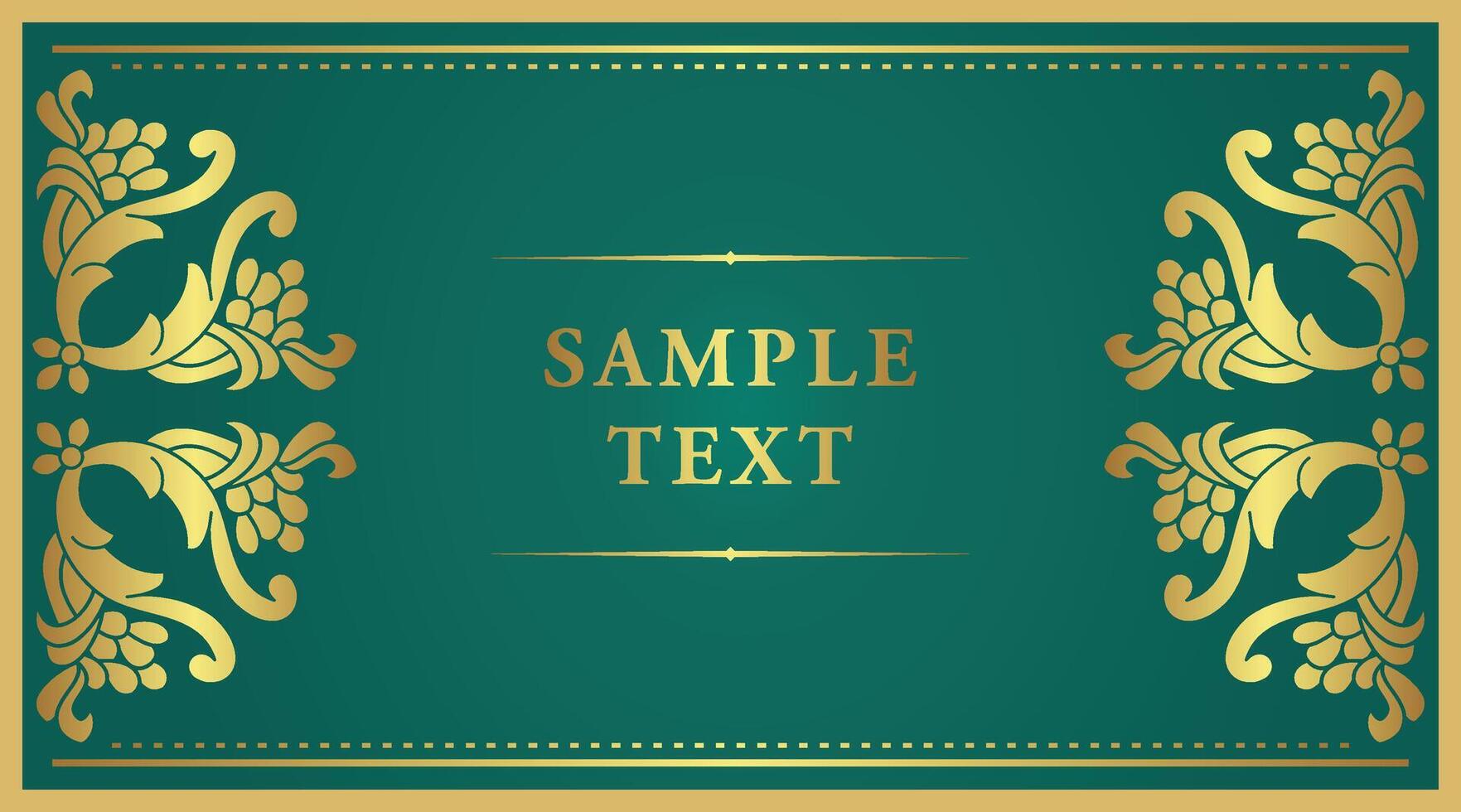Elegant gold frame with sample text vector