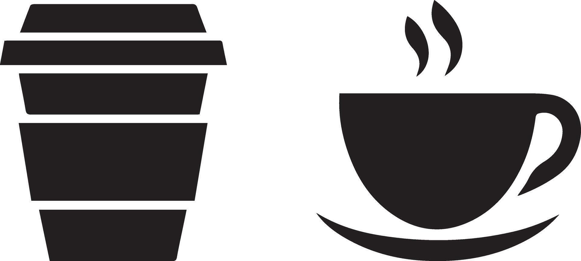 Silhouette Style Coffee Cup Icon Set vector