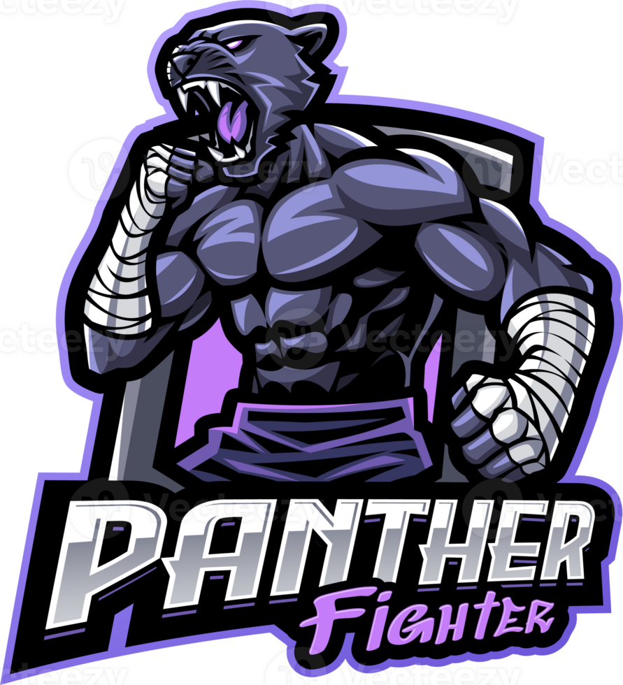 Panther fighter esport mascot design png