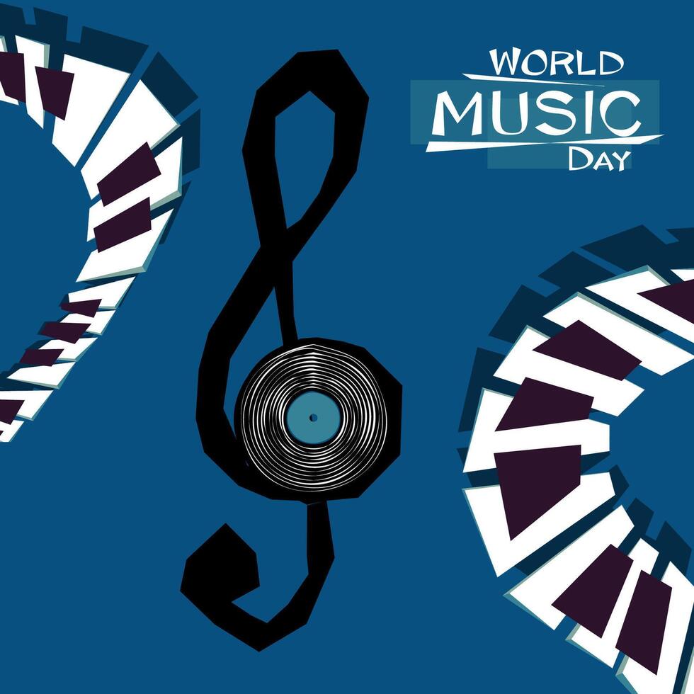 World Music Day concept design , June 21st. Poster, card, inventation for a holiday of music, musical festival, piano day, classical music or jazz festival vector