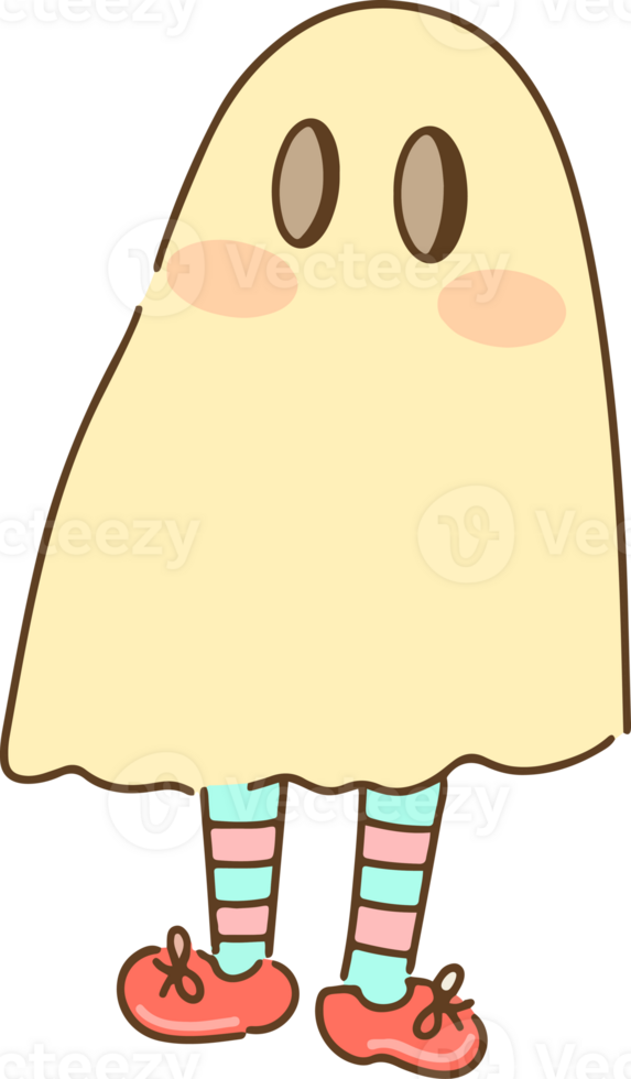 A cartoon ghost with pink socks and shoes png