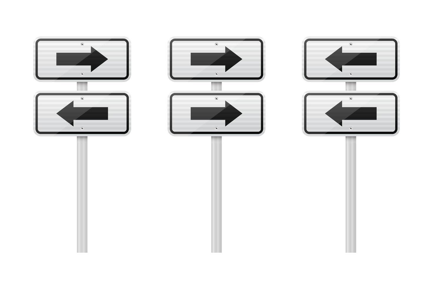 Directional road signs for driving vector